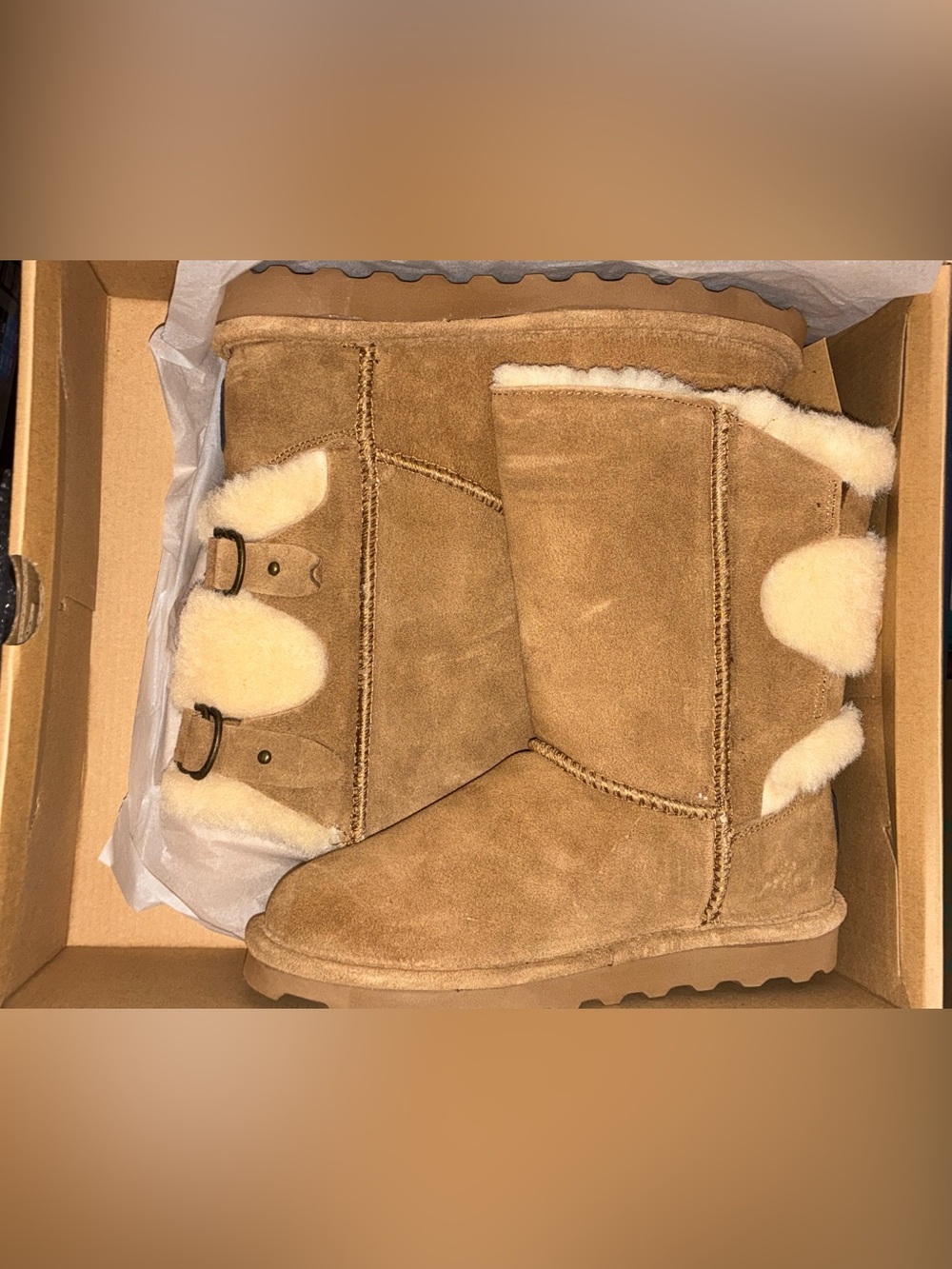 NEW Bearpaw Eloise Boots in Hickory Champagne For Women's Size 7 Wide